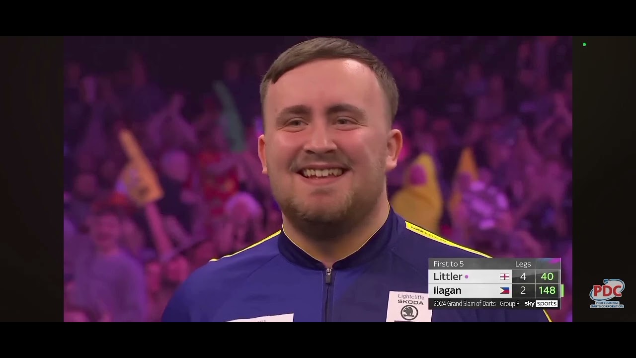 Almost a 9-darter by Littler, provoked by Ilagan