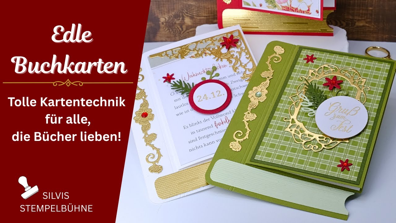 Neue Kartentechnik!  Edle Buchkarte  / for book lovers / Traditionelle Weihnachten / Stampin' Up!