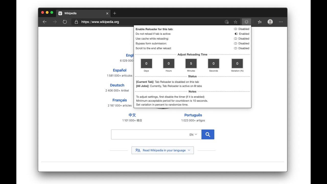 Tab Reloader (автоматическое обновление страницы) — обзор расширения для браузера