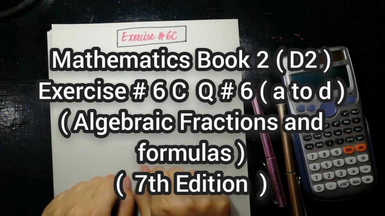 Mathematics Book 2 (D2) |  7th Edition | Exercise # 6C | Q # 6 (a to d) | Ifra Syed | in Urdu\Hindi