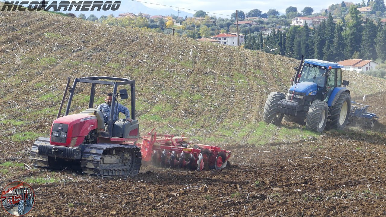 DISCATURA TERRENO IN COPPIA | MASSEY FERGUSON 3455C + NEW HOLLAND M160 | ANGELONI + NARDI | SAVINI