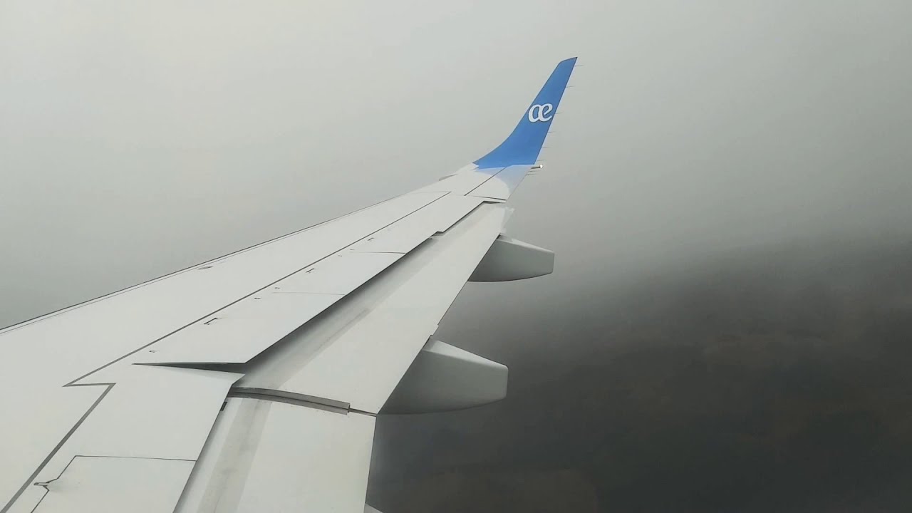 Aproximación y aterrizaje en el aeropuerto de Bilbao. Air Europa. Vuelo Madrid Bilbao