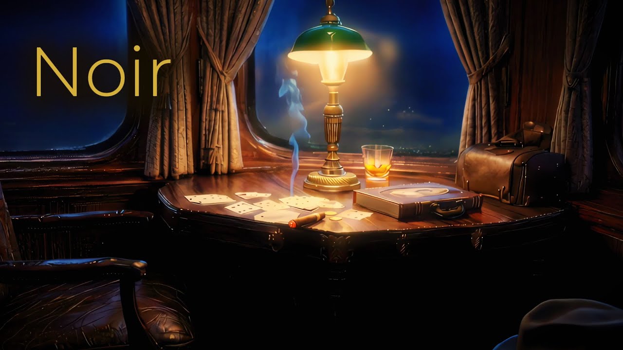 NOIR 🖤🚂 Rainy Evening Luxury Train Cabin Ambience (Relaxing Music + Rain Sounds) | 6 Hours