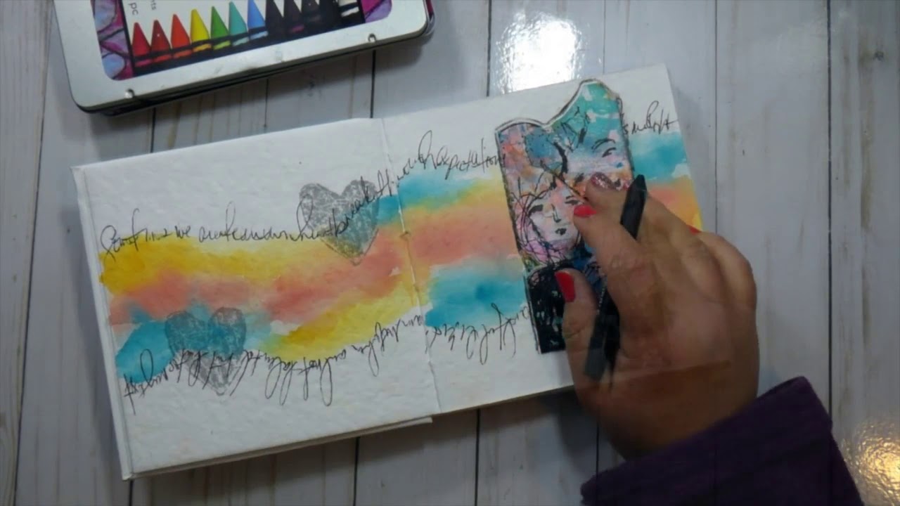 Be Brave Dina Wakley Media Watercolor Art Journal by Carisa Zglobicki
