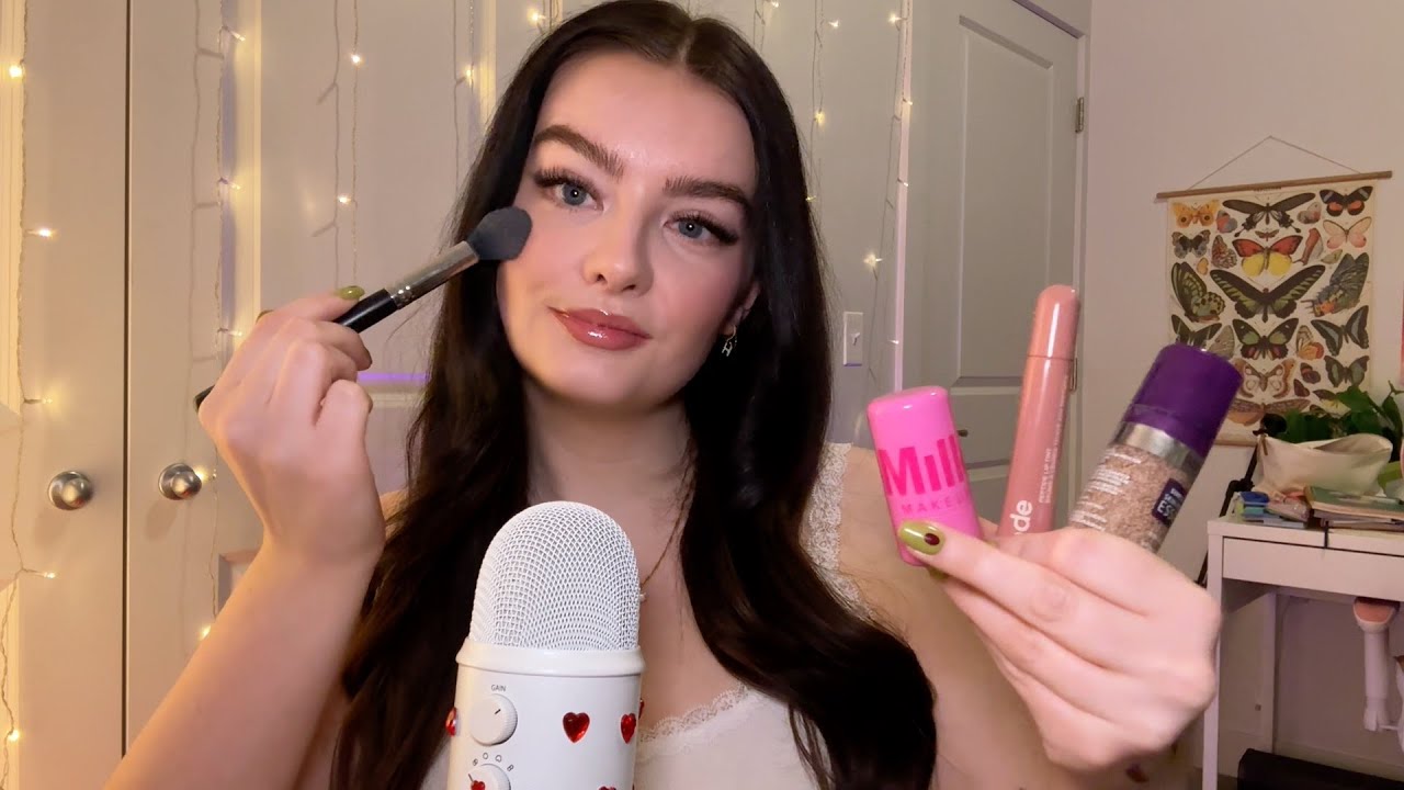ASMR doing my makeup ⭐️ testing new products, close whispers
