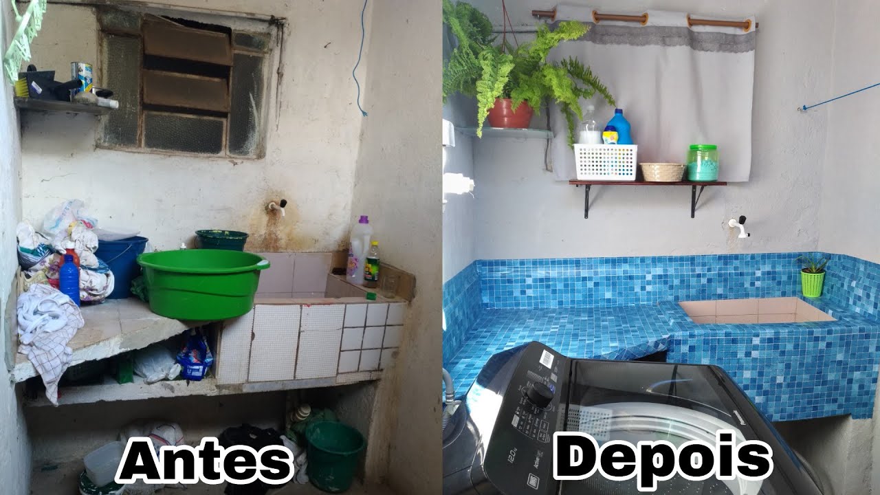TRANSFORMAÇÃO de LAVANDERIA com 92 REAIS 😱