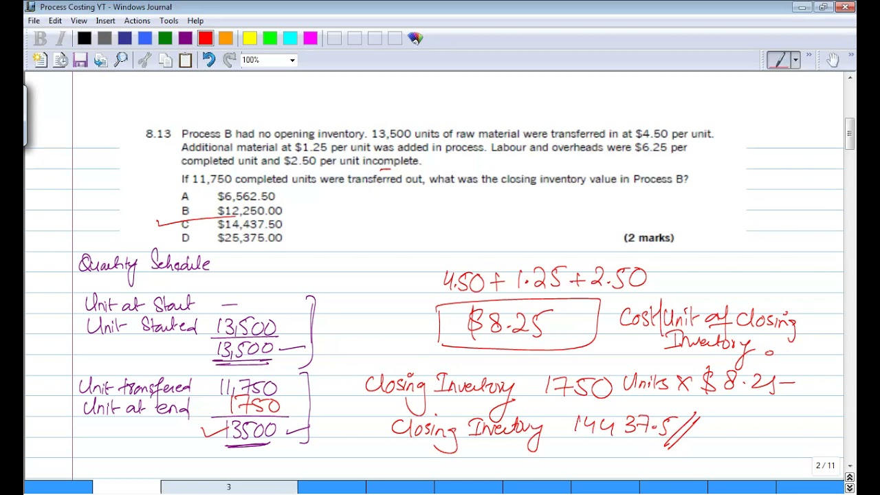 Process Costing Kit Questions 