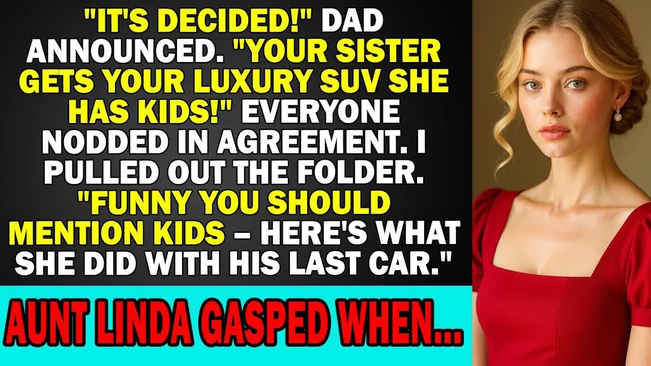 Dad Announced  ＂Your Sister Gets Your Luxury SUV – She Has Kids!＂ Everyone Nodded In