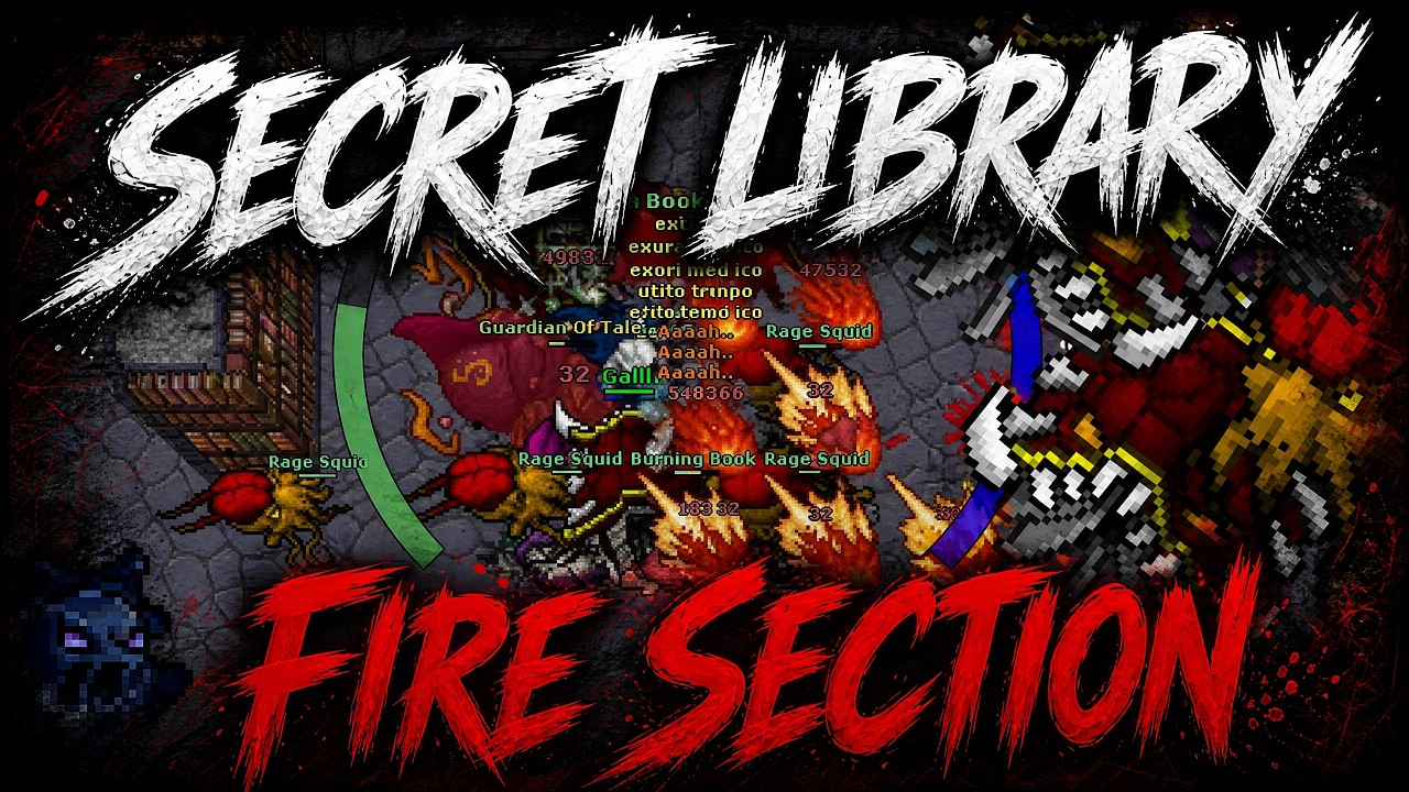 Tibia - EK 2500 TOP EK GLOBAL - Secret Library Fire Section - HUNT SOLO
