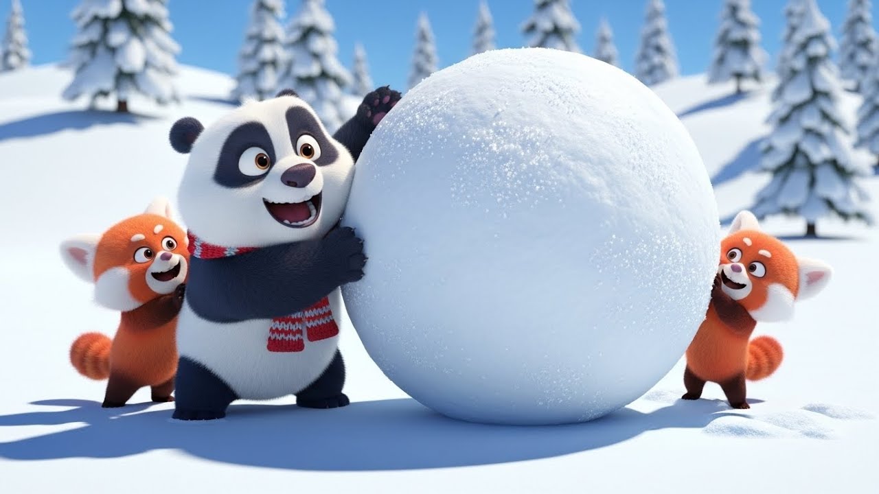 Панда и его друзья строят снежный замок 🐼❄️🏰 | Детские песенки и колыбельные для малышей