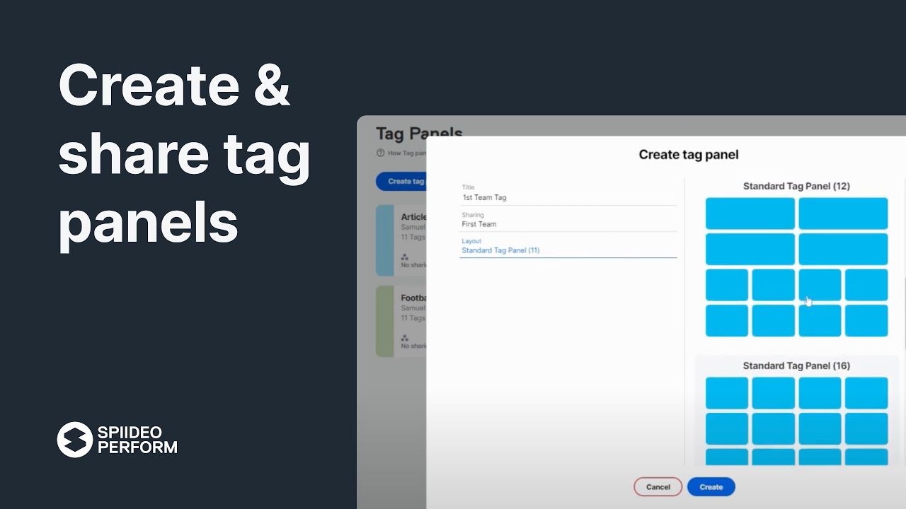 Create and share a tag panel | Spiideo Academy