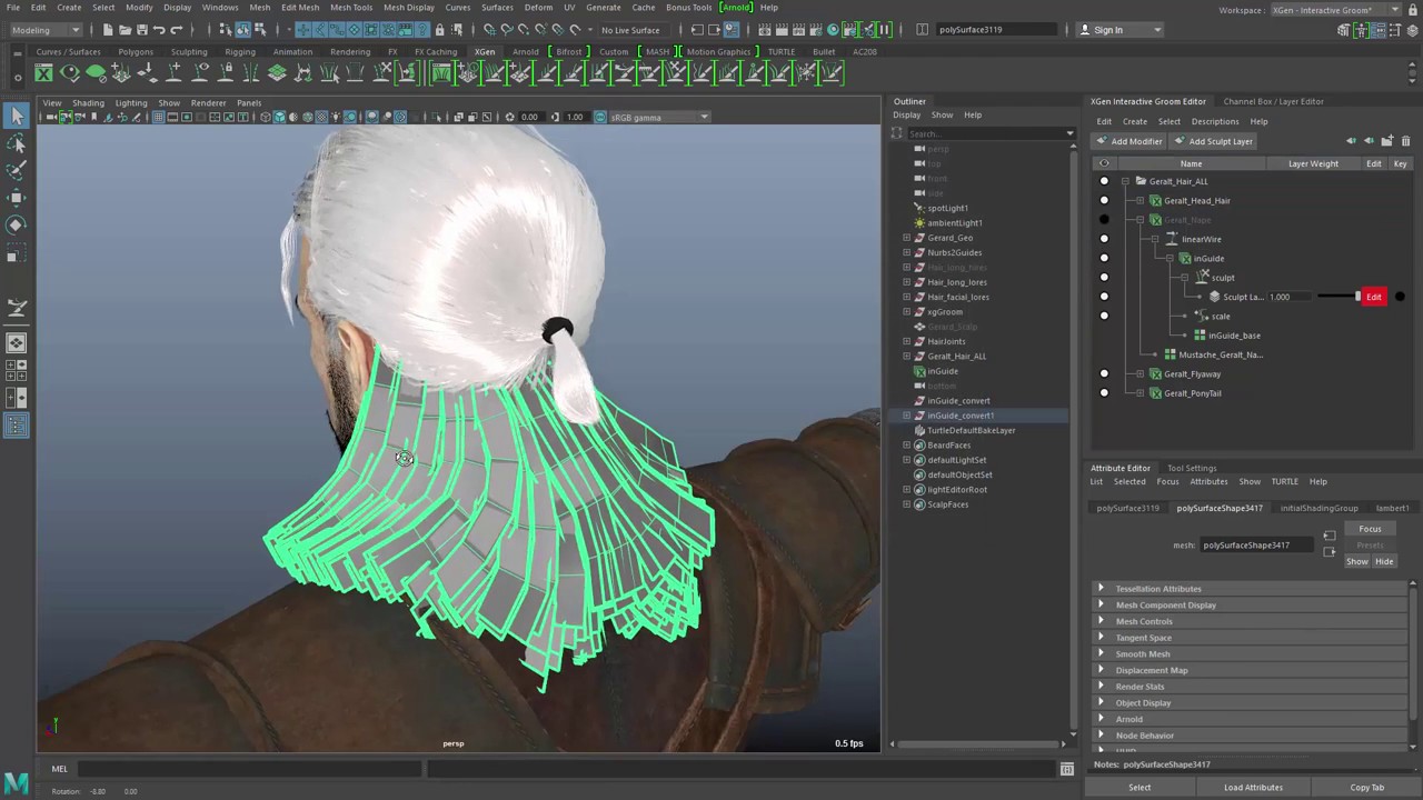 Maya 2017 Update 3: Xgen - Convert to Polygons for Games