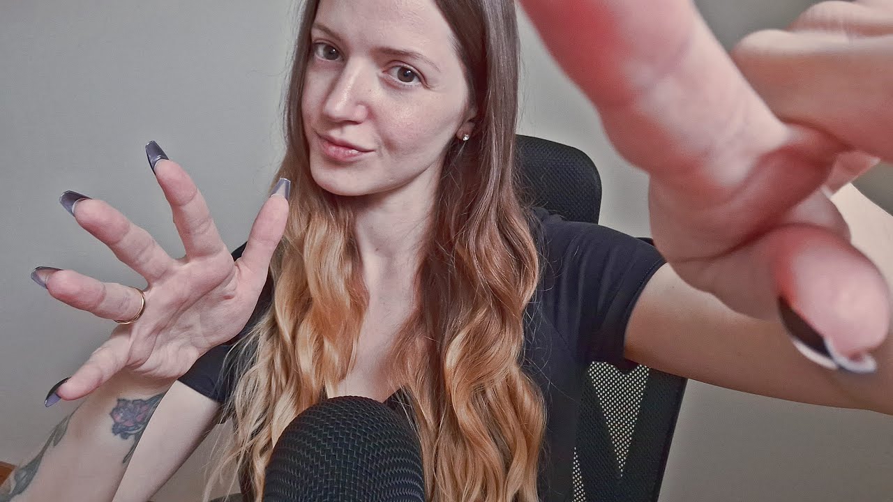 ASMR pure hand and mouth sounds with long nails no talking