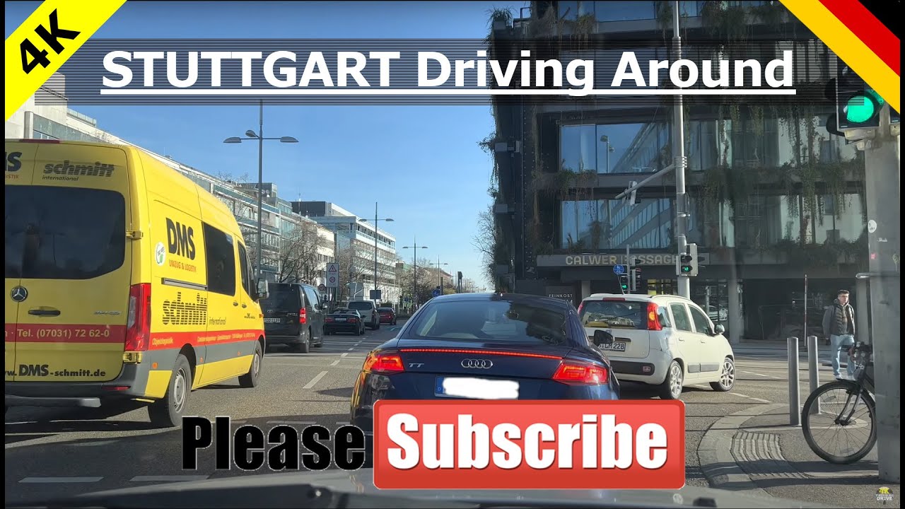 🇩🇪STUTTGART - driving around DOWNTOWN/// #Stuttgart #Drive #Guide- [4K] #Tourist & #Travel #ASMR