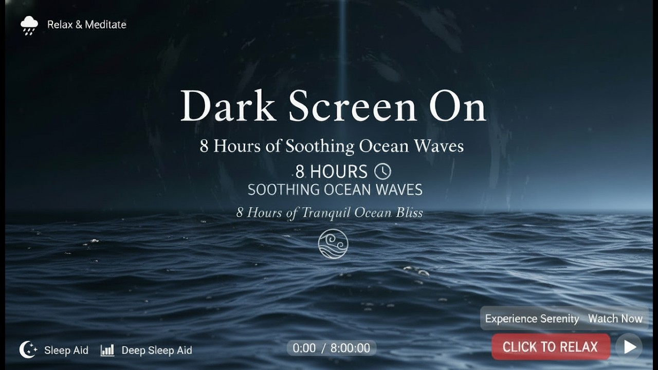 Ocean Waves for Deep Sleep | Relaxing Night Sea Sounds for Deep Rest (Dark Screen)