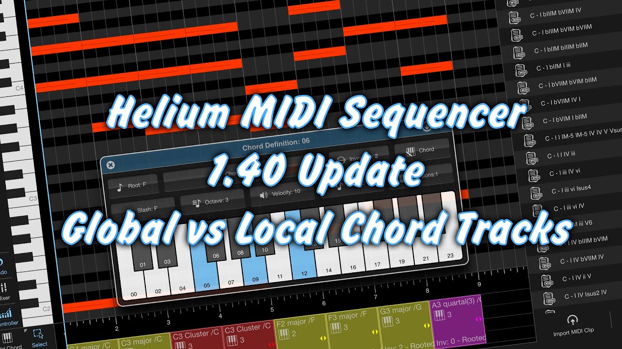 Helium MIDI Sequencer - обновление 1.40 для iOS