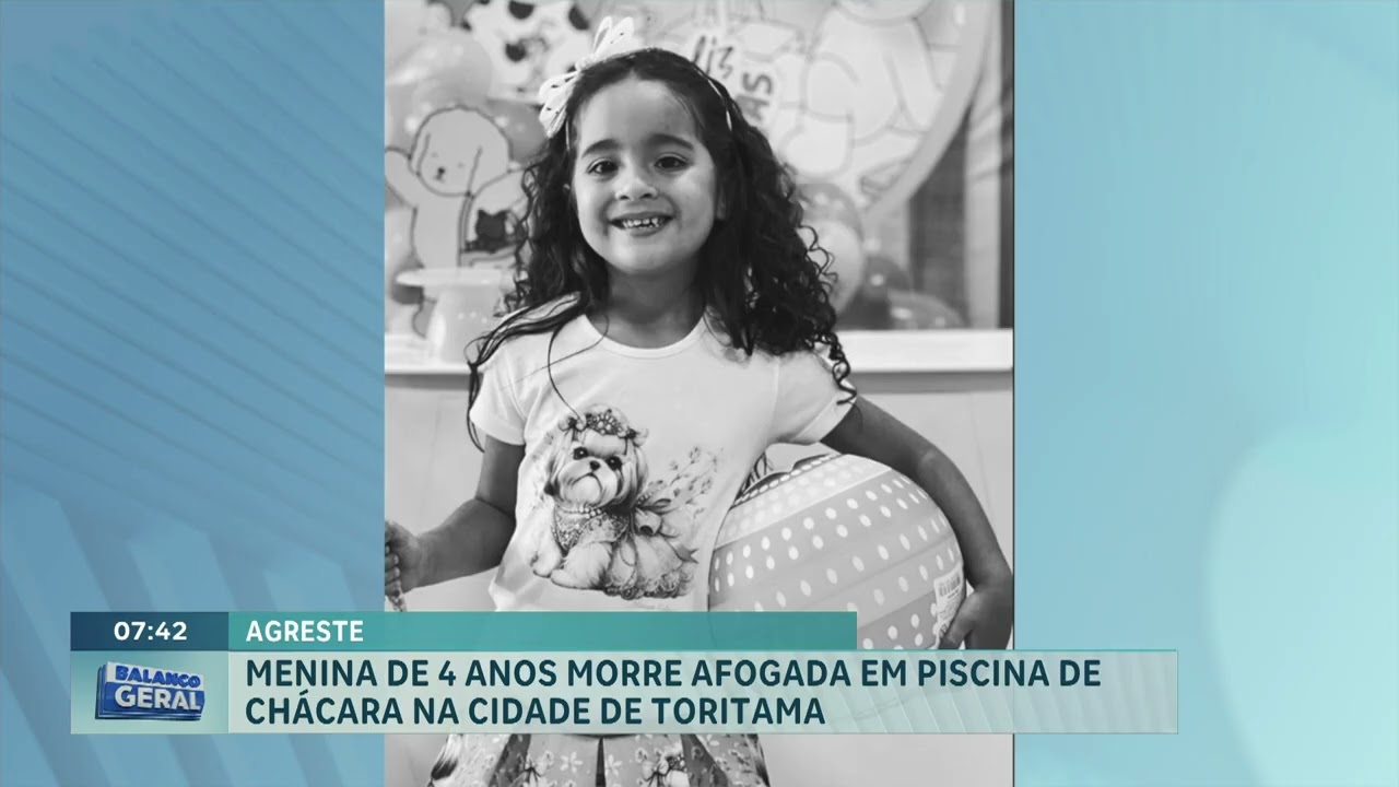 Menina de 4 anos morre afogada dentro de piscina em Toritama
