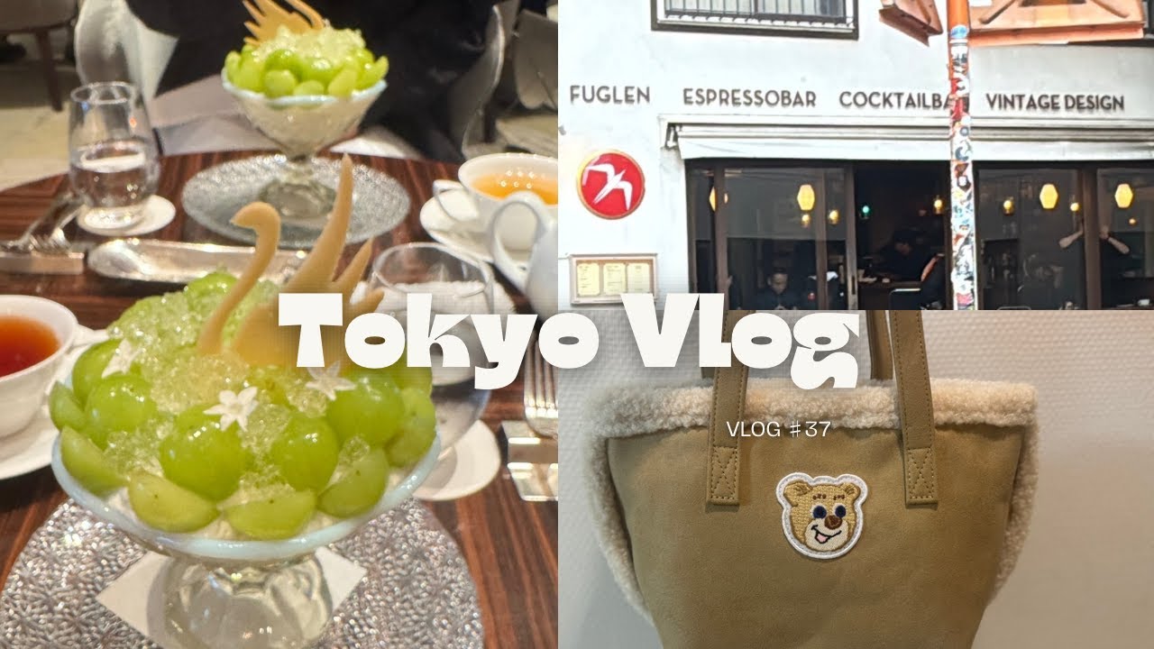 Tokyo vlog🗼 パレスホテルでシャインマスカットパフェ🦢💚マンダリンのアフヌン🎃uniカフェ🧱フェィラー購入品🧸せいろ蒸し👩‍🍳FUGLEN☕️ヴァンクリ展🍀