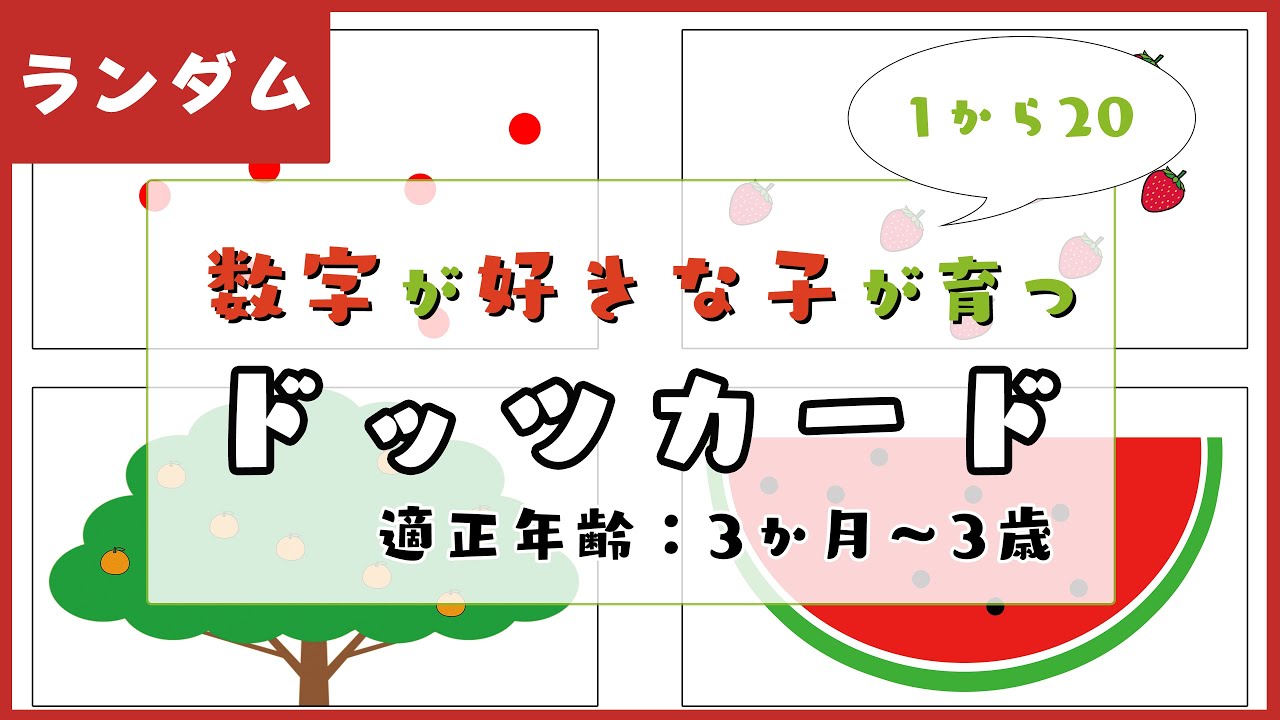 【1～20の数字・ランダム】数字が好きな子が育つ！右脳の高速計算力を引き出すドッツカード