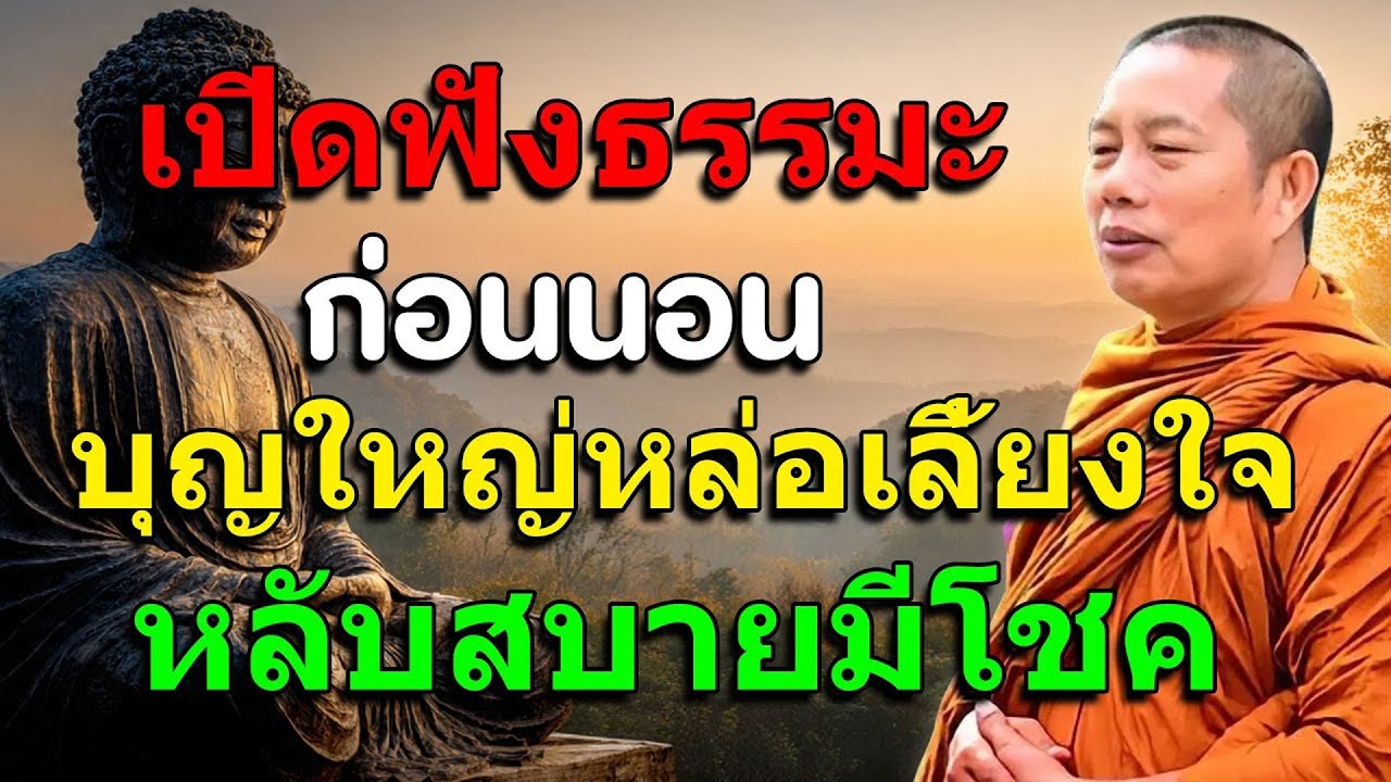 เปิดฟังธรรมะก่อนนอน บุญใหญ่หล่อเลี้ยงใจ หลับสบายมีโชค #พระมหาบุญช่วย ปัญญาวชิโร