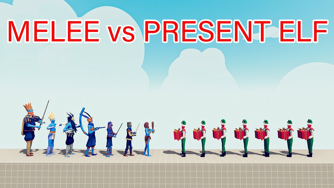 MELEE Team vs PRESENT ELF Team - Totally Accurate Battle Simulator TABS