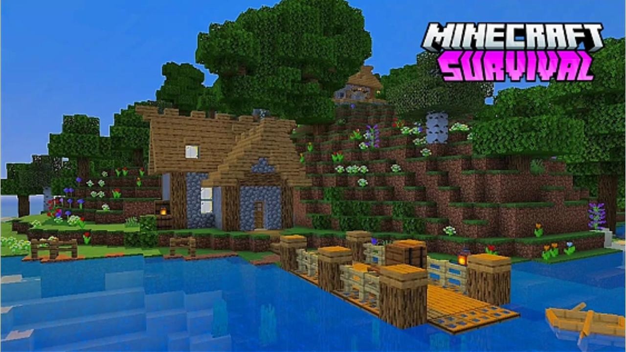Naghimo ko og Fishing Dock sa Akong Minecraft Survival Series Ep2 (Bisaya) 