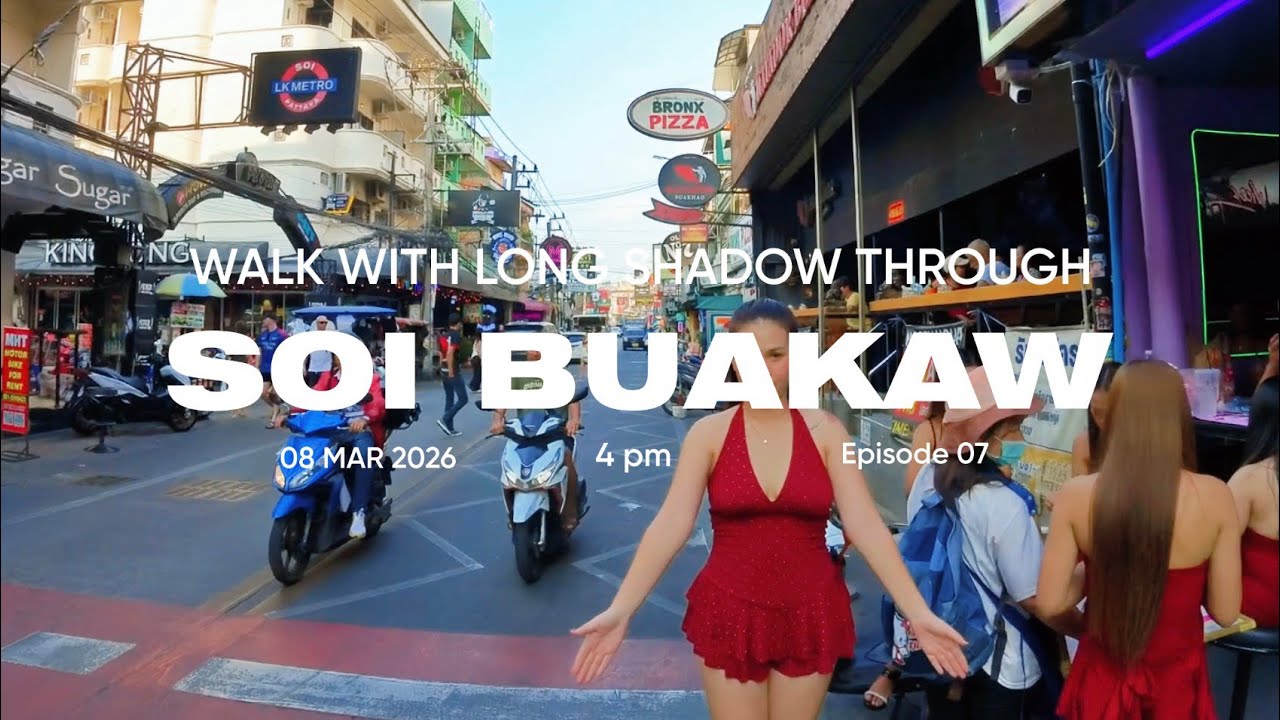 Pattaya - Soi Buakaw At 4 pm - Walk With Long Shadow 
