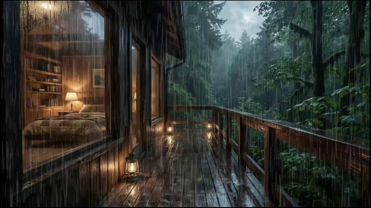 Soothing Cabin Rain Sounds 🌧 White Noise for Deep Sleep, Relaxation & Insomnia