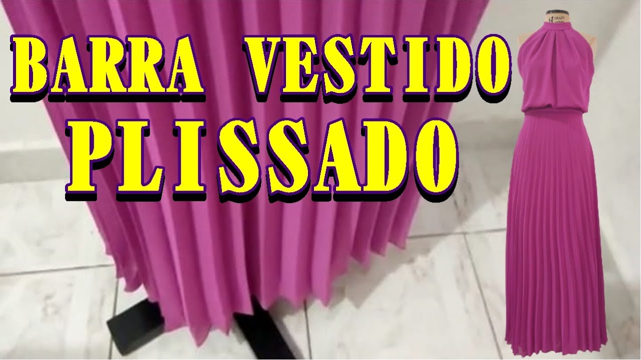 BARRA LENÇO EM VESTIDO PLISSADO