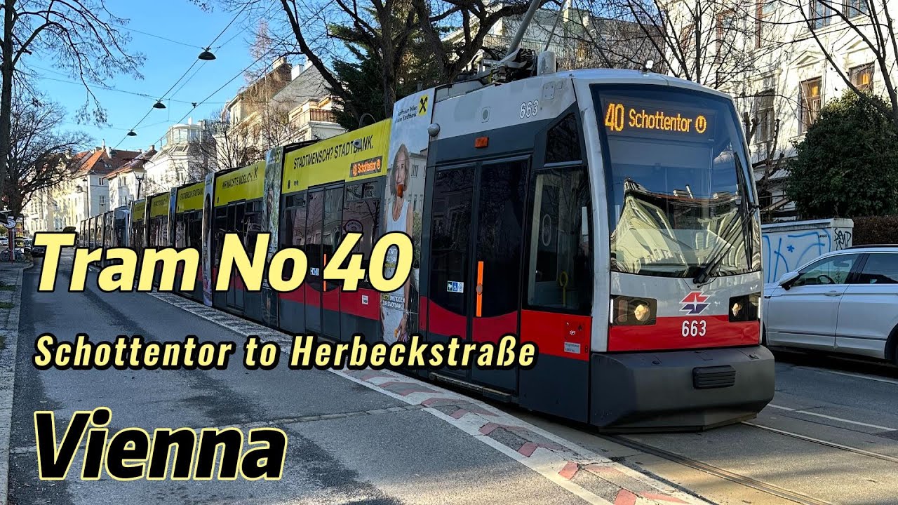 Tram 40 - Schottentor to Herbeckstraße , Vienna 