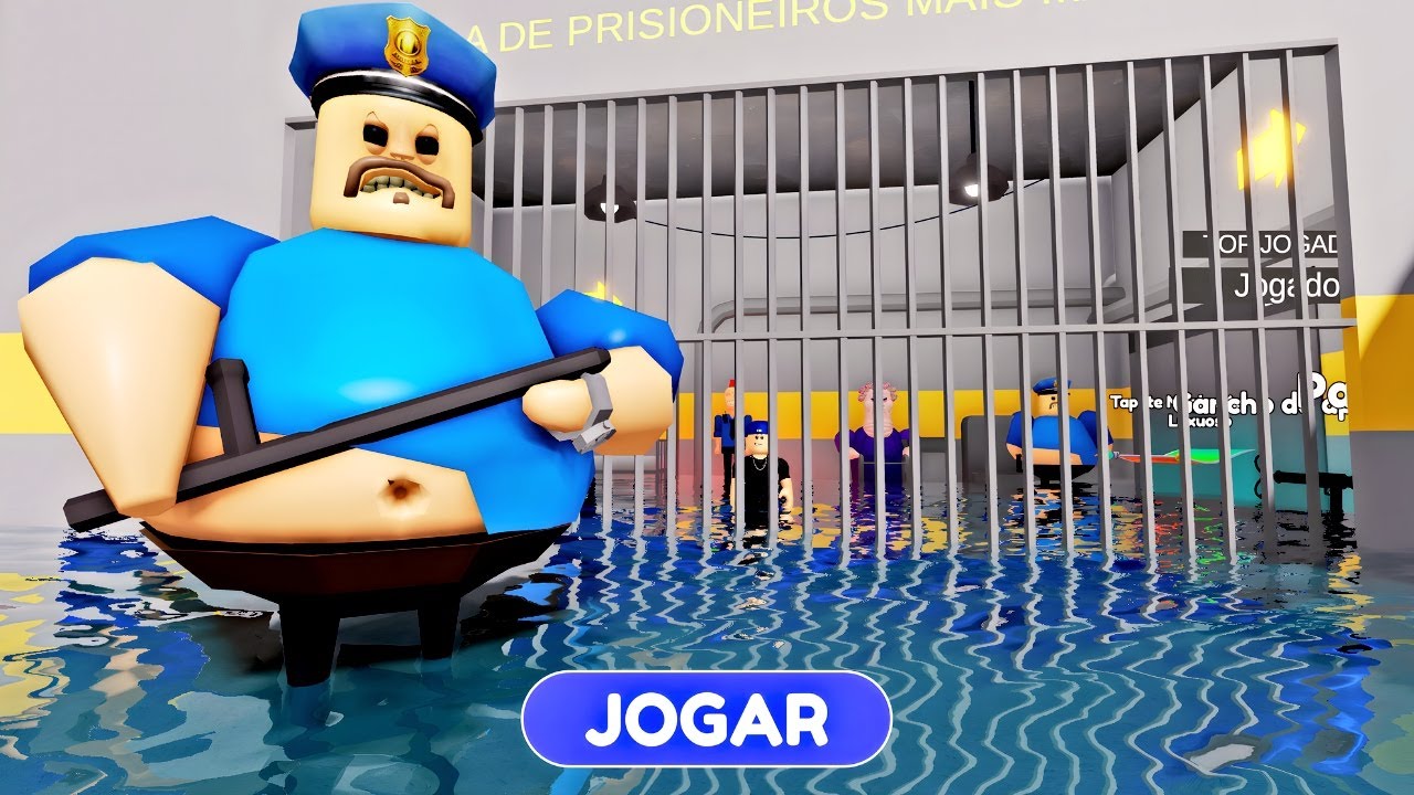 ESCAPEI DA PRIS&Atilde;O CHEIA DE &Aacute;GUA do POLICIAL GORD&Atilde;O no ROBLOX!