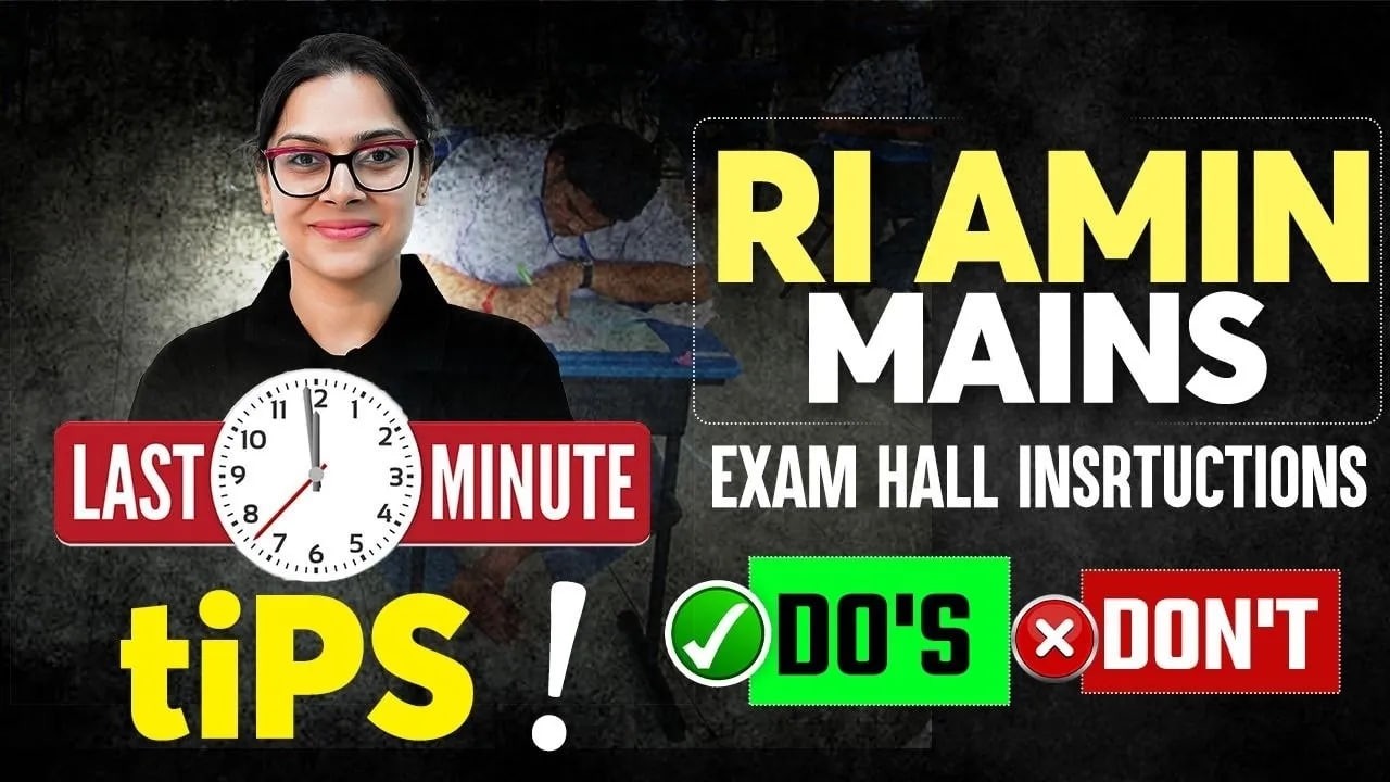 RI AMIN Mains 2026 | RI AMIN Mains Last Minute Tips | Do's And Don'ts By Sai Mam | Exam Hall Tips