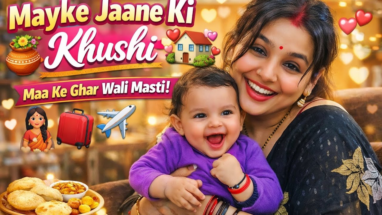 Mayke jaane ki khushi 🤗🤗“Shaadi ke baad mayke aana itna special kyun hota hai 💕” (emotional angle) 