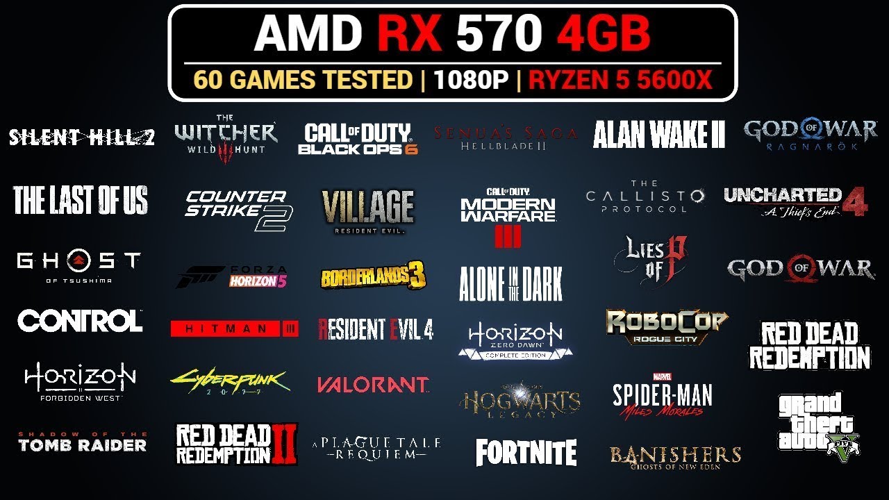 AMD RX 570 Gaming Test in 60 Games