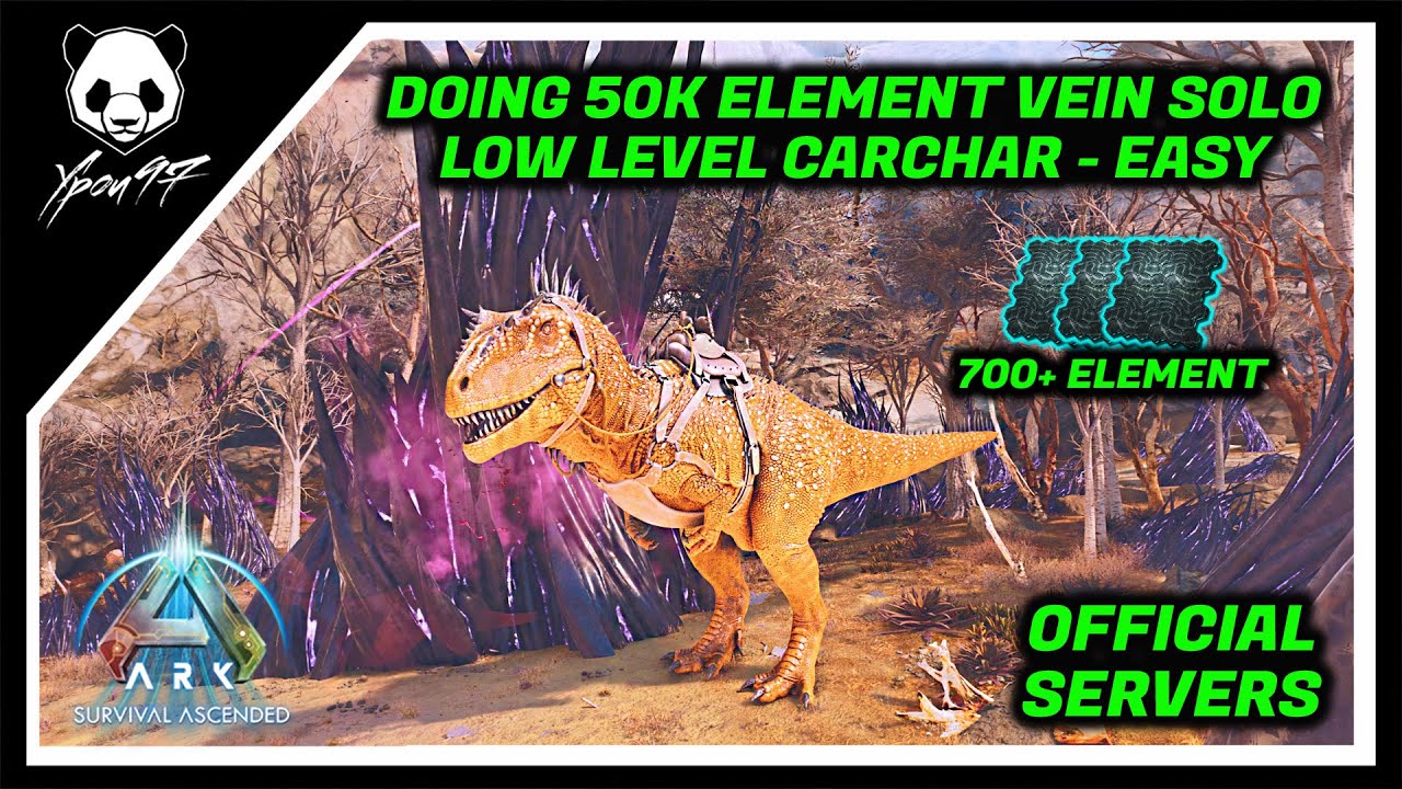 Doing A 50K Element Vein With Low Level Carchar - 700+ Element Harvested |  ARK: Survival Ascended