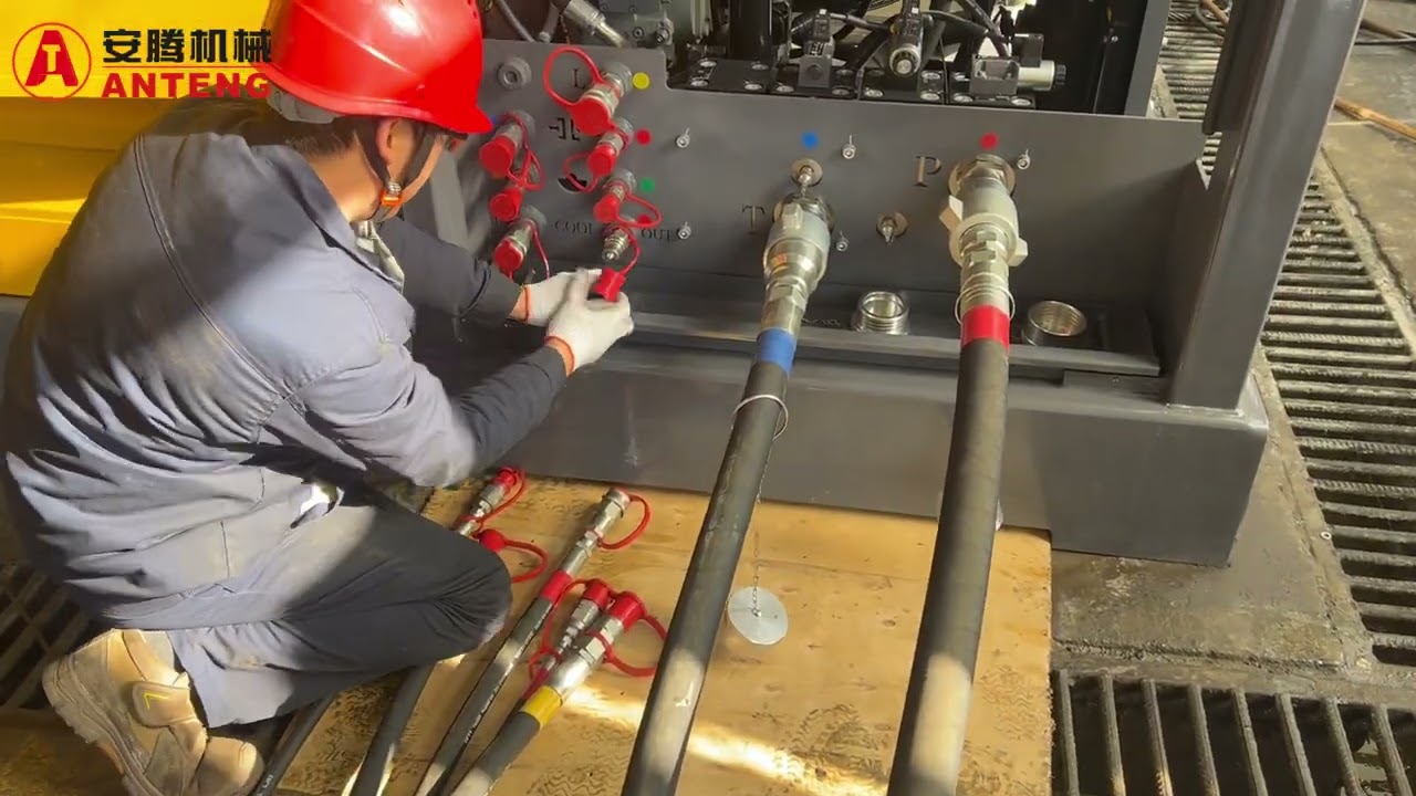 Hydraulic Vibro Hammer Connection with Power Pack | Step-by-Step Setup & Working Demo #piledriving