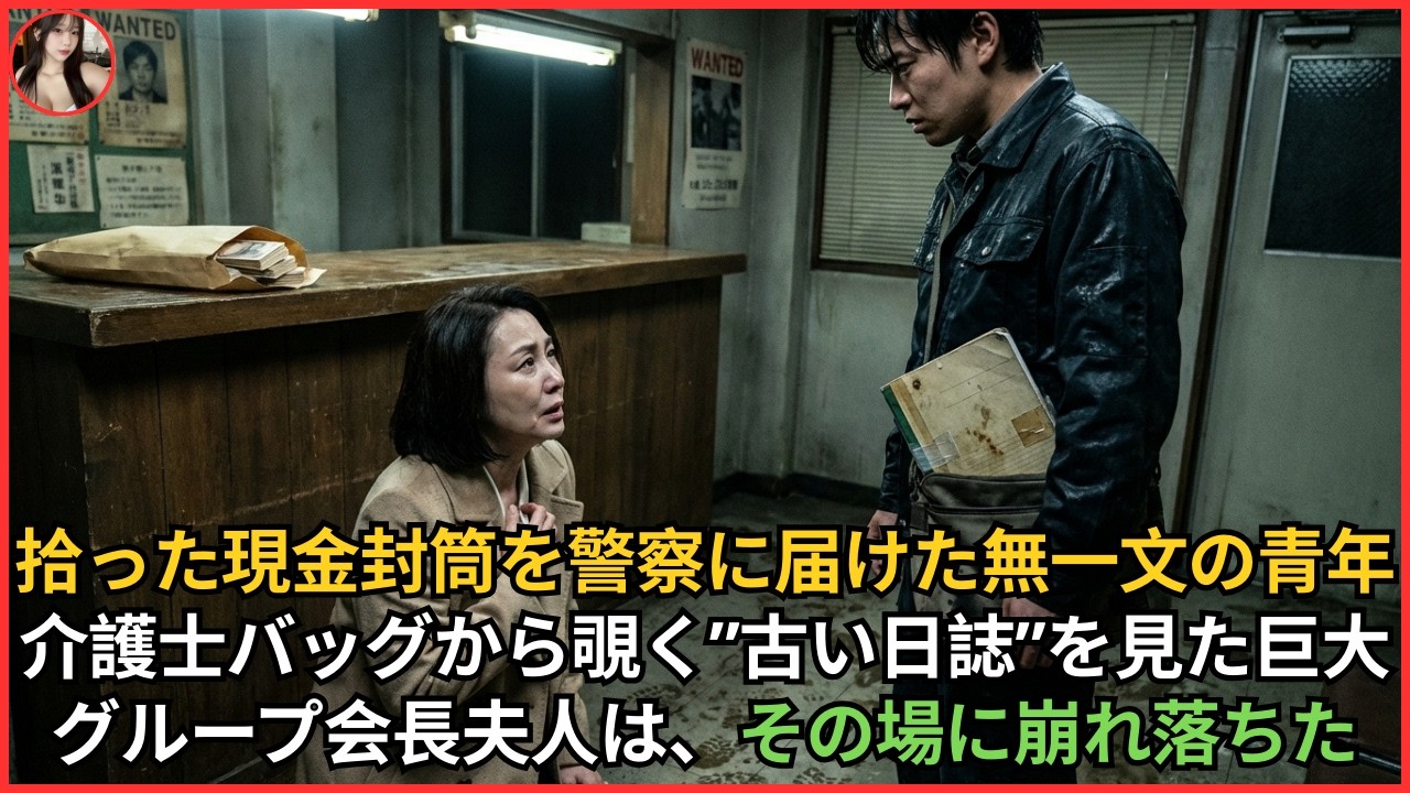 拾った現金封筒を警察に届けた無一文の青年介護士――バッグから覗く”古い日誌”を見た巨大グループ会長夫人は、その場に崩れ落ちた――#動エピソード#老後の物語 #家族の物語