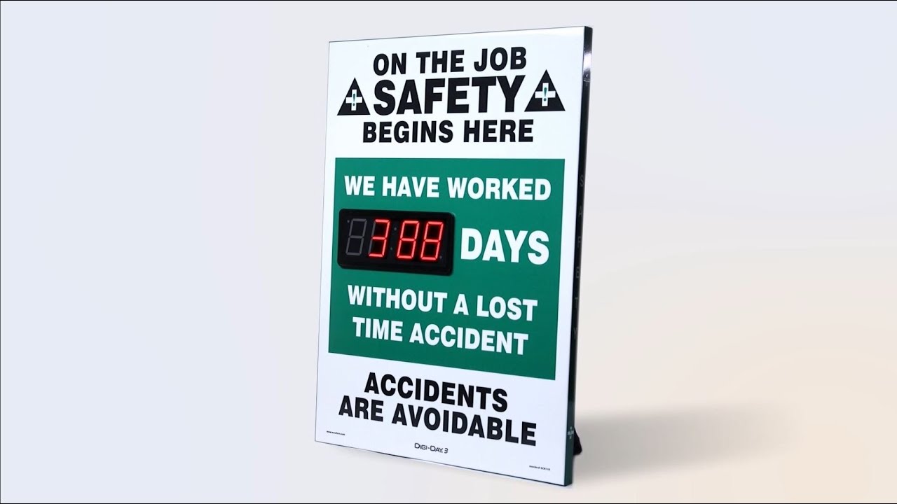 Digi-Day® Safety Scoreboard from Compliance Signs