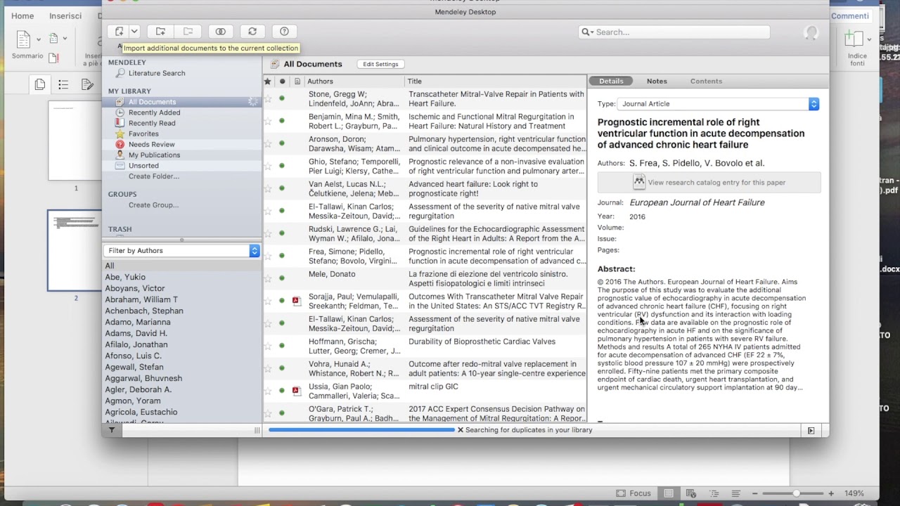 Tutorial per l'uso di Mendeley in una tesi di laurea