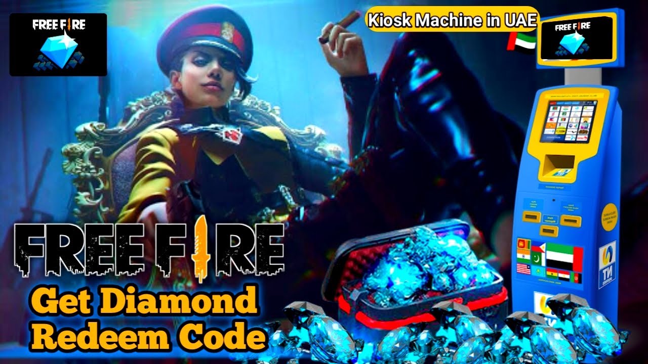 how to get garena free fire redeem code in UAE with NTpayment kiosk machine / get Diamond code 2021