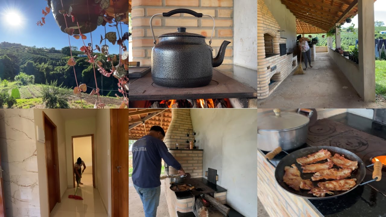 DIA DE FAXINA NO CASARÃO DO SÍTIO 🙌 fiz comida no fogão a lenha 🪵 🍛😋