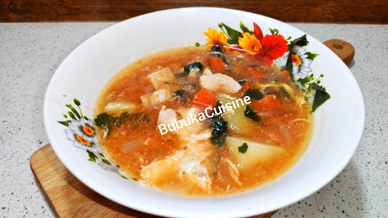 Суп с куриной грудкой, овощами и томатным соком! @BubukaCuisine