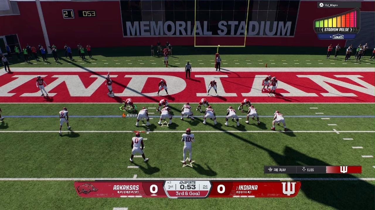 College football 26 Online Indiana vs Arkansas
