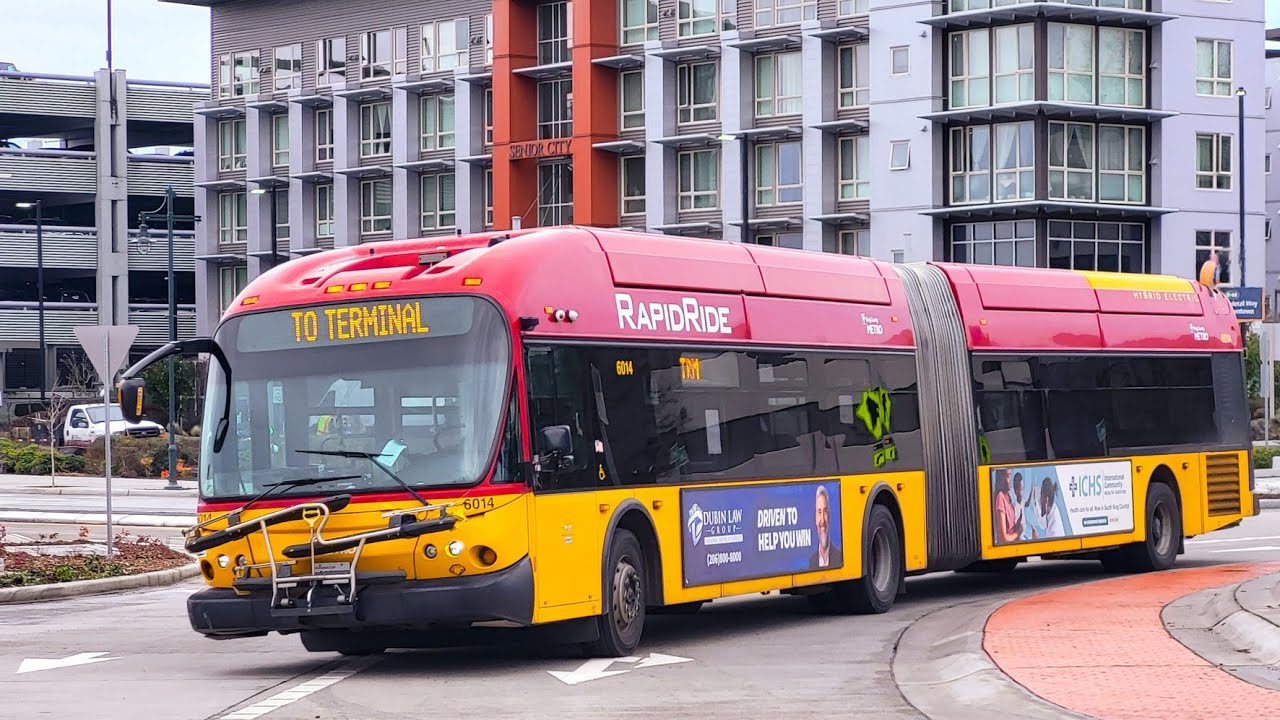 Ride on a King County Metro 2009 New Flyer DE60LFA #6014 