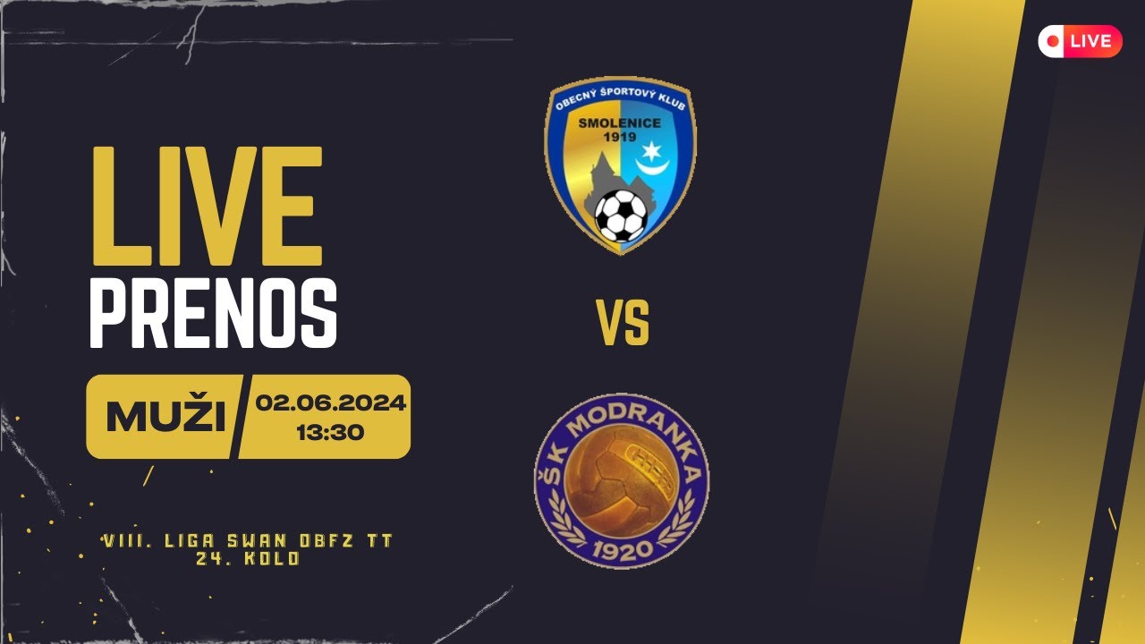 🔴 O&Scaron;K Smolenice Vs. FO &Scaron;K Modranka | MUŽI VIII. LIGA OBFZ TT [LIVE]🟡🔵