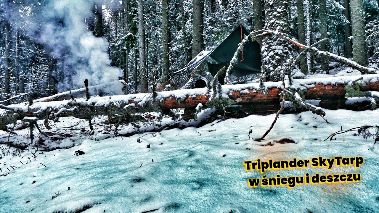 Biwak kierowcy #2.Trochę śniegu, trochę deszczu...Triplander SkyTarp, Trangia - co robię źle?