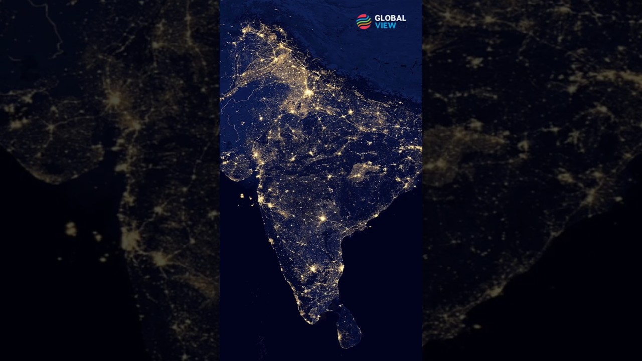 Indian at night from space🇮🇳 #Delhi #mumbai #hyderabad  #chennai #bengaluru  #reel #globalview