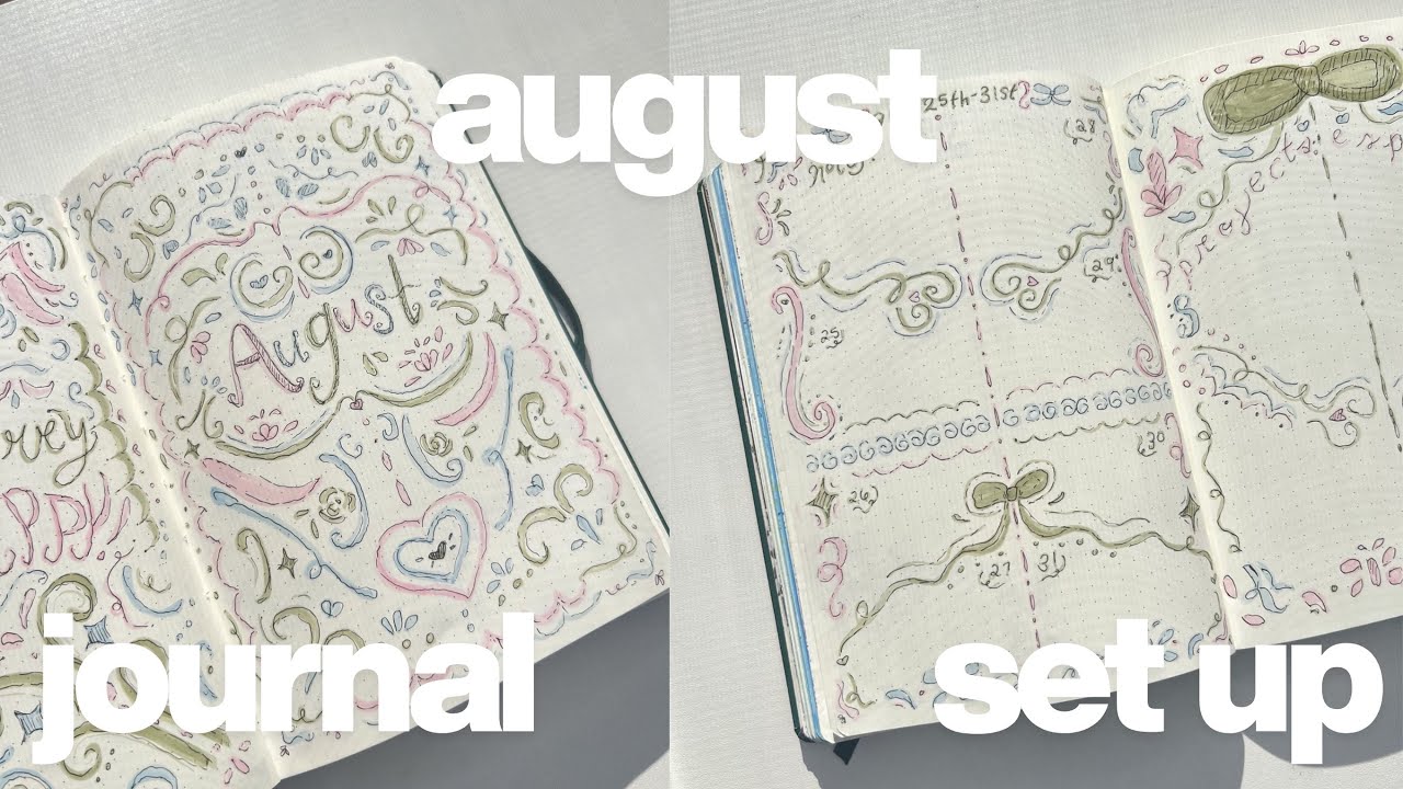 JOURNAL WITH ME: AUGUST 2025 Bullet Journal Spread 🎀