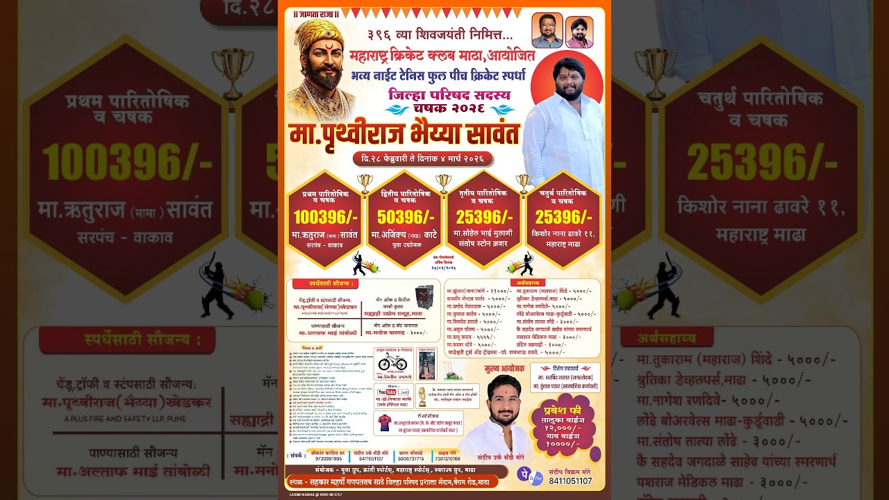 जिल्हा परिषद सदस्य  चषक २०२६ [ DAY 2 [