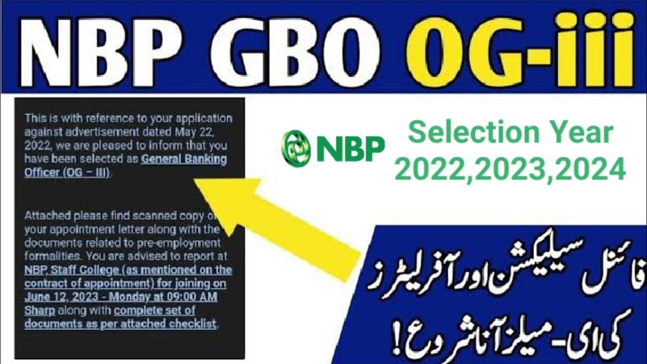 NBP | GBO OG-III Final Selection | Offers Letter Received | GBO Appointments Letter Received